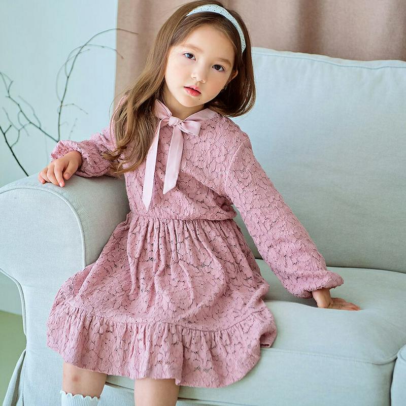 【新作10%OFF】リボンレースネックワンピース・p006040 キッズ【3~8才】【ops】【ワンピース ミディ丈 ロング丈 