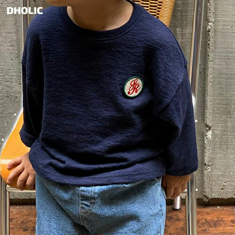 【新作10%OFF】サークルワッペンTシャツ・u05949 キッズ【3~8才】【tops】【トップス Tシャツ 長袖 ロングスリ