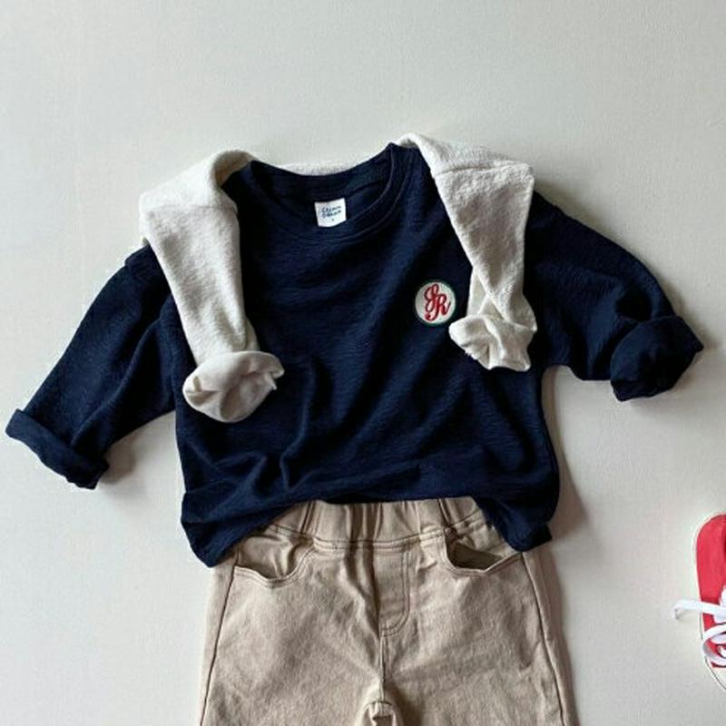 【新作10%OFF】サークルワッペンTシャツ・u05949 キッズ【3~8才】【tops】【トップス Tシャツ 長袖 ロングスリ