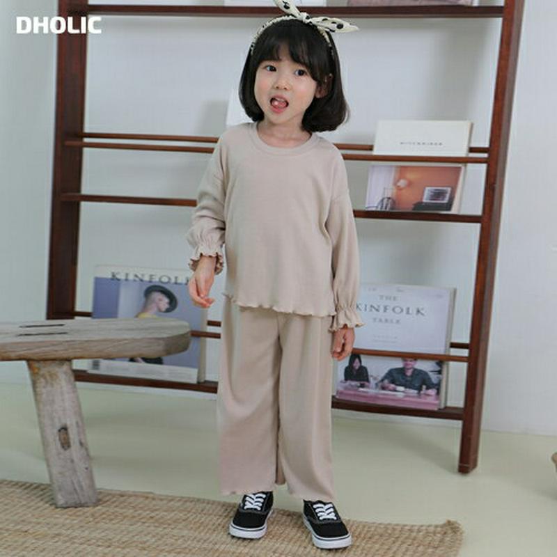 【新作10%OFF】フリルヘムTシャツ&パンツSET・u05986 キッズ【3~8才】【set】【セットアップ セット setu
