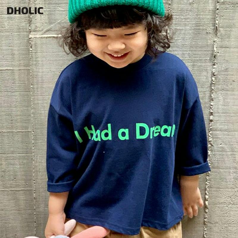 【新作10%OFF】DREAMレタリングTシャツ・u05939 キッズ【3~8才】【tops】【トップス Tシャツ ロングスリー