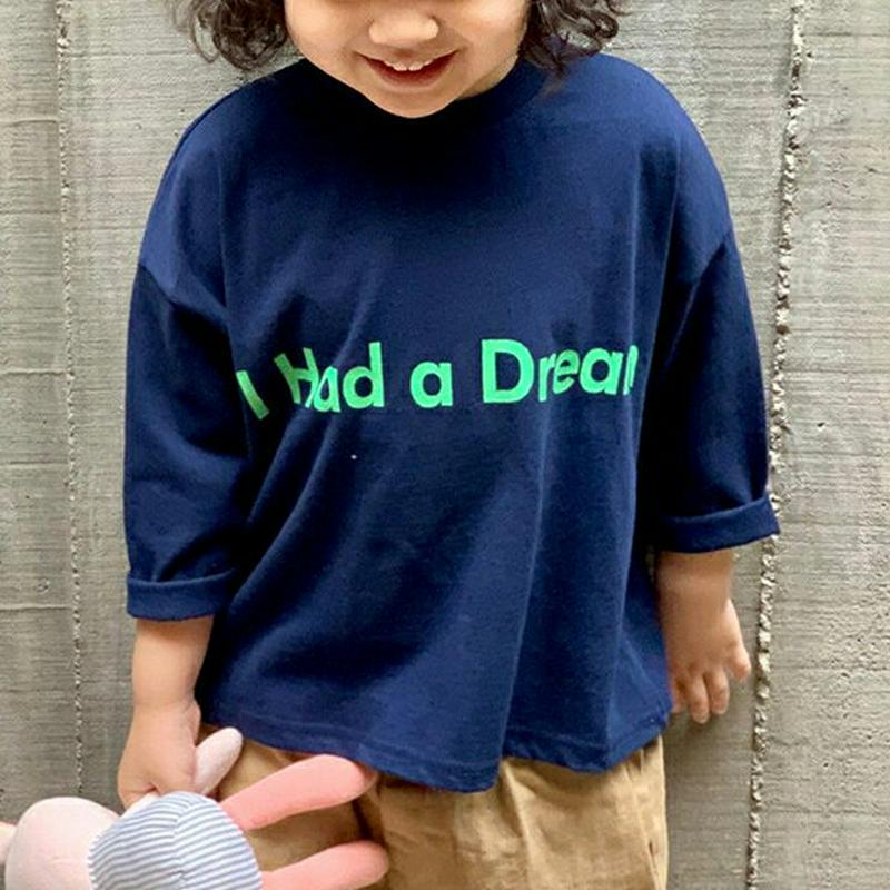 【新作10%OFF】DREAMレタリングTシャツ・u05939 キッズ【3~8才】【tops】【トップス Tシャツ ロングスリー