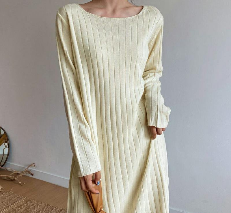 【新作10%OFF】リブニットワンピース・全3色・t60699 レディース【ops】【韓国 ファッション ワンピース ロングワン