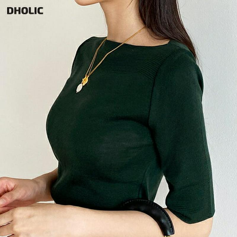 【新作10%OFF】リブボートネックニット・全5色・b60686 レディース【tops】【韓国 ファッション トップス ニット 
