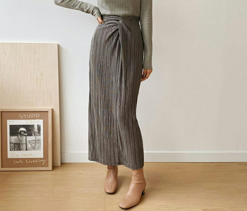 【新作10%OFF】プリーツツイストスカート・全3色・t60717 レディース【sk】【韓国 ファッション ボトムス スカート 