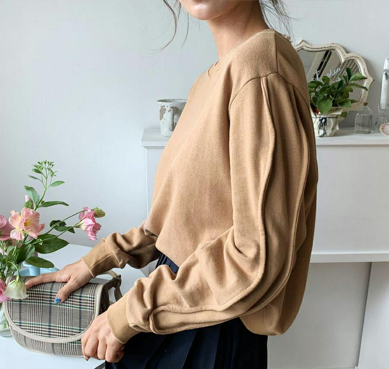 【新作10%OFF】スリーブディテールスウェット・全3色・b60688 レディース【tops】【韓国 ファッション トップス ス