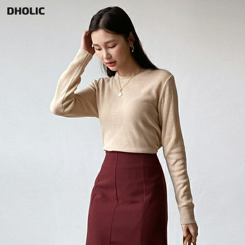 【新作10%OFF】ラウンドネックニット・全5色・t60692 レディース【tops】【韓国 ファッション トップス ニット ニ