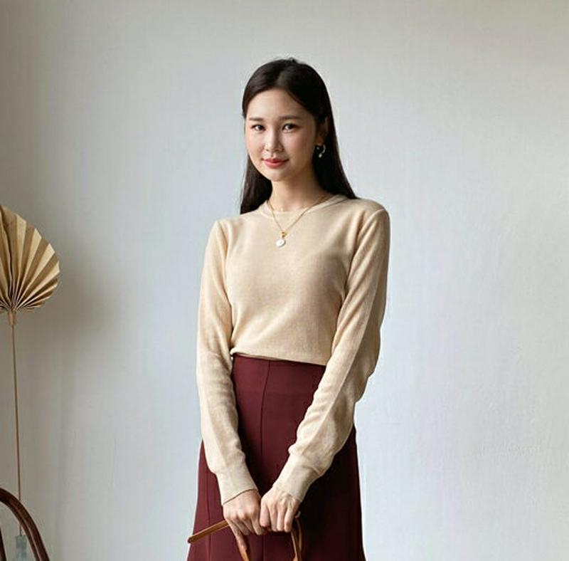 【新作10%OFF】ラウンドネックニット・全5色・t60692 レディース【tops】【韓国 ファッション トップス ニット ニ