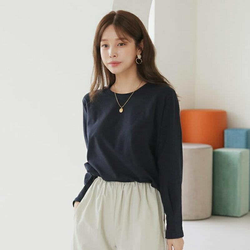 【新作10%OFF】タックスリットTシャツ・全5色・b63972 レディース【tops】【トップス Tシャツ 長袖 ロンT 単色