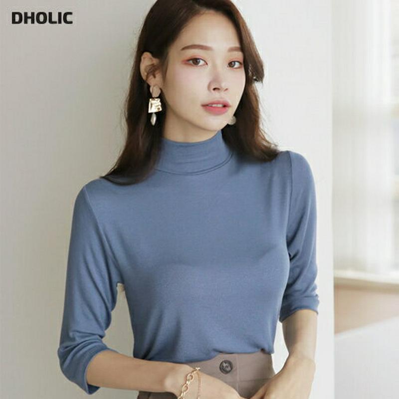 【新作10%OFF】ハイネックスリムTシャツ・全7色・t63977 レディース【tops】【トップス Tシャツ スリム ハイネッ