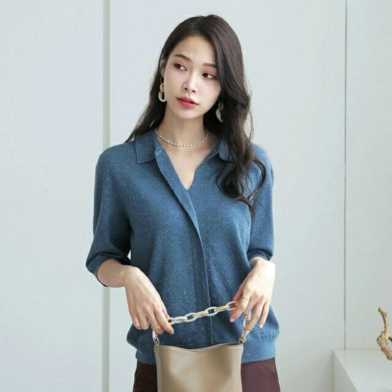 【新作10%OFF】スリットカラーグリッターニット・全5色・t63991 レディース【tops】【トップス ニット ニットトップ