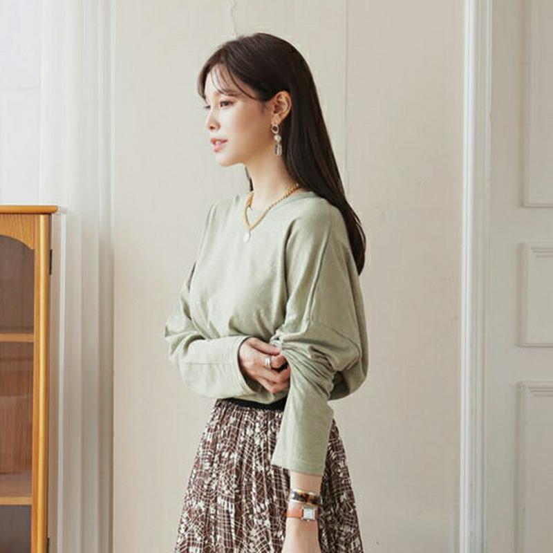 【新作10%OFF】ロングスリーブTシャツ・全5色・b63925 レディース【tops】【トップス Tシャツ 長袖 ロンT 無地