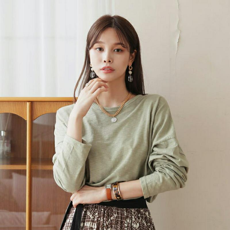 【新作10%OFF】ロングスリーブTシャツ・全5色・b63925 レディース【tops】【トップス Tシャツ 長袖 ロンT 無地