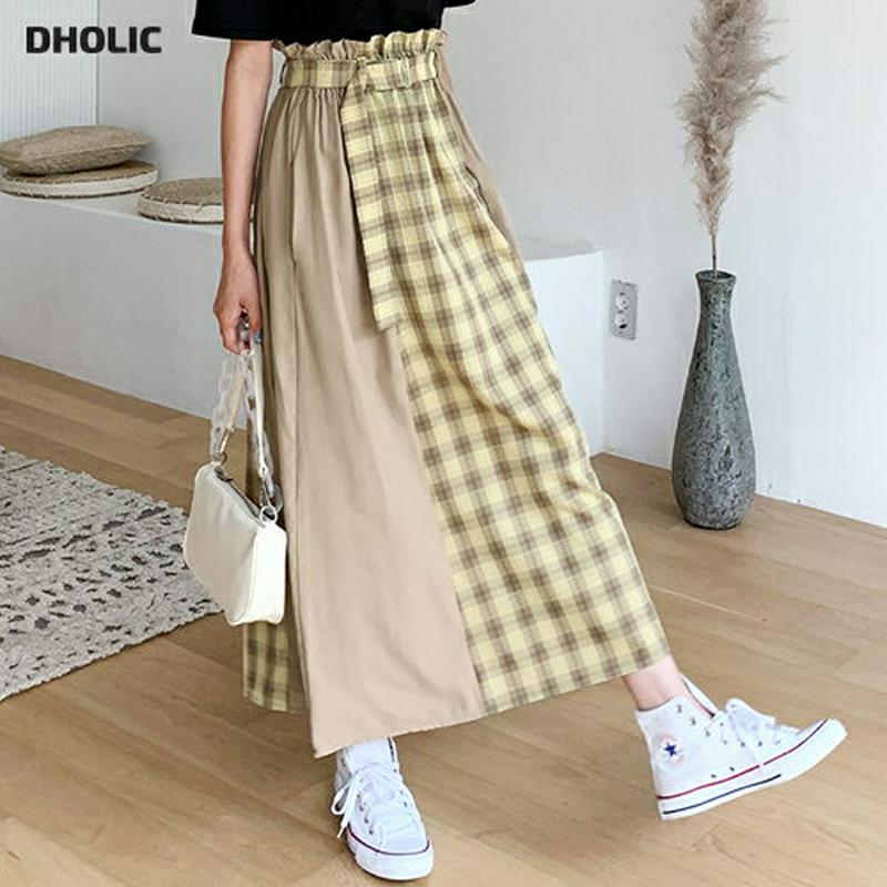 【新作10%OFF】ベルト付チェック配色スカート・全3色・t48022 レディース【sk】【韓国 ファッション ボトムス スカー
