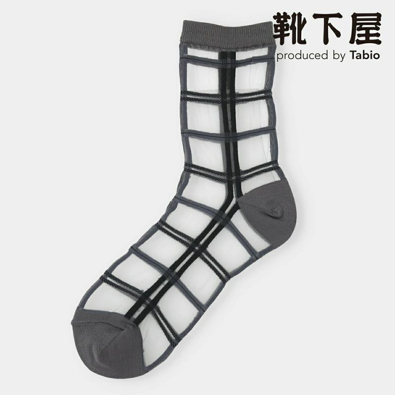 【全品送料無料★〜6/11 23:59迄】【あす楽】【Tabio】 グレーチェックソックス / 靴下屋 靴下 タビオ くつ下 ショート レディース 日本製