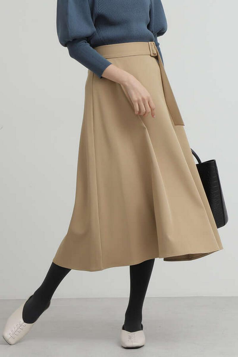 バックル付フレアスカート