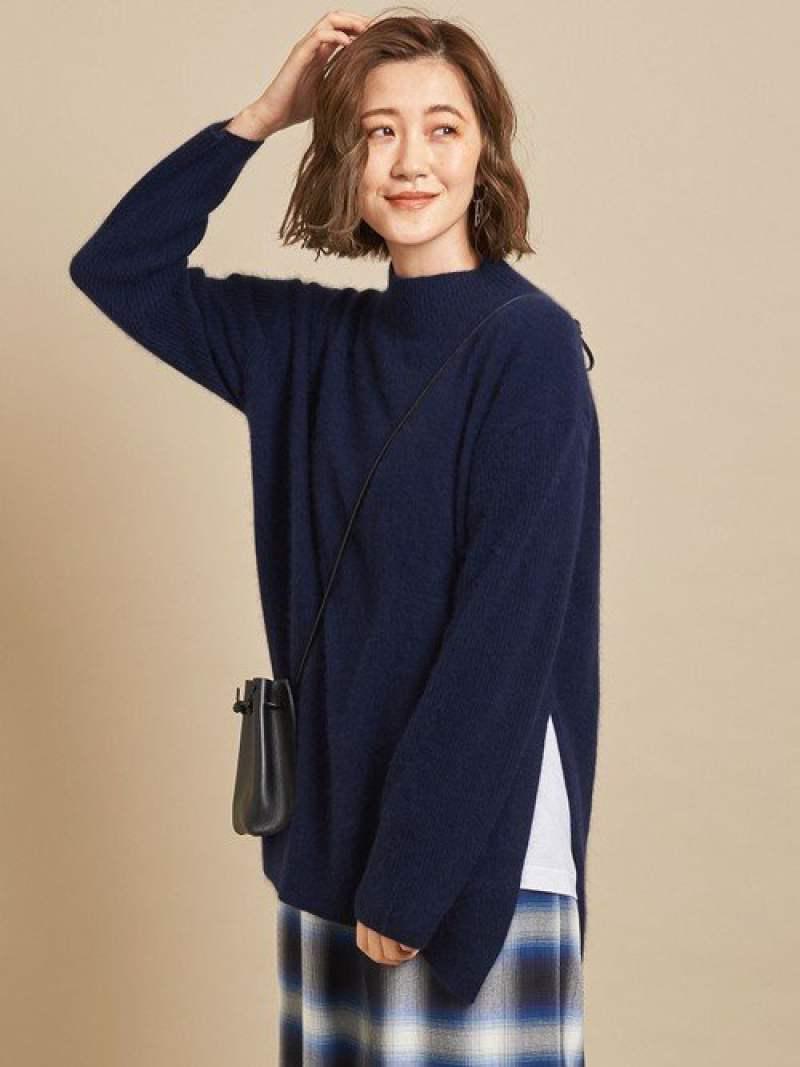BY∴ ヘアリースリットボトルネックニット о