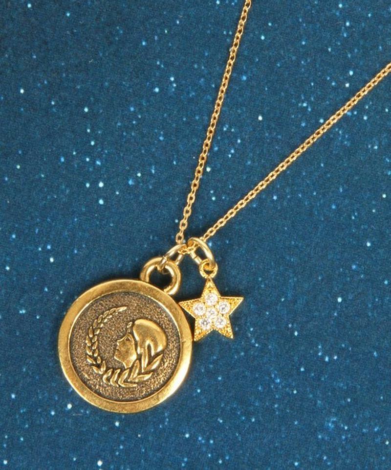 【夜空に輝く星☆】おとめ座ゴールドメダルネックレス