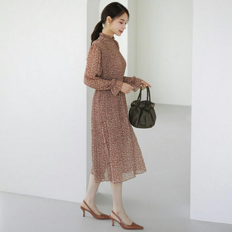 【只今10%OFF】ストラップ付フリル花柄ワンピース・全3色・b63993 レディース【ops】【ワンピース ロング ロングワン