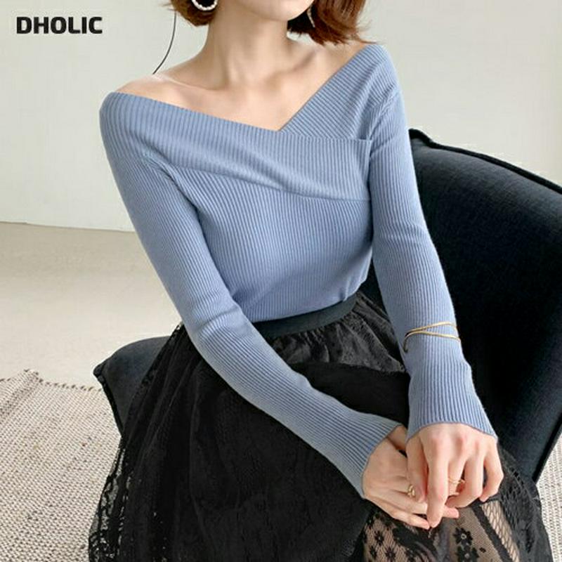 【新作10%OFF】クロスVネックニット・全4色・b56848 レディース【tops】【韓国 ファッション トップス ニット ニ
