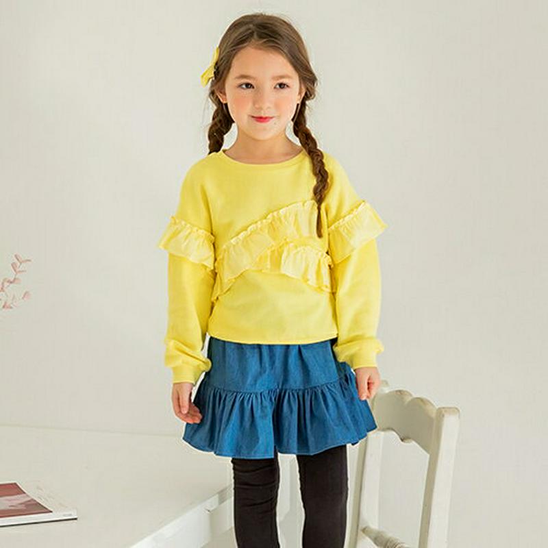 フリルラインスウェット・p005618 キッズ【3~8才】【tops】【トップス スウェット 長袖 ラウンドネック フリル カジ