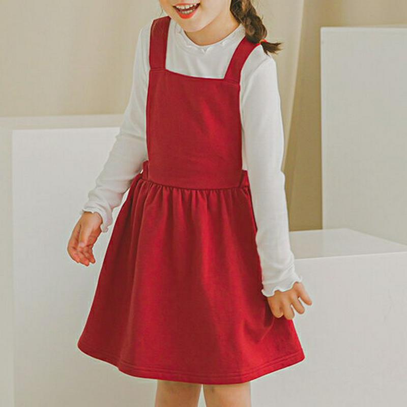 バッククロスストラップワンピース(レッド)・p006012 キッズ【3~8才】【ops】【ワンピース ミニ丈 ミニワンピース スリーブレス ストラップ バッククロス ガーリー シンプル かわいい 女の子 韓国 韓国子供服 子供 こども 子供服 こども服】【KIDS】