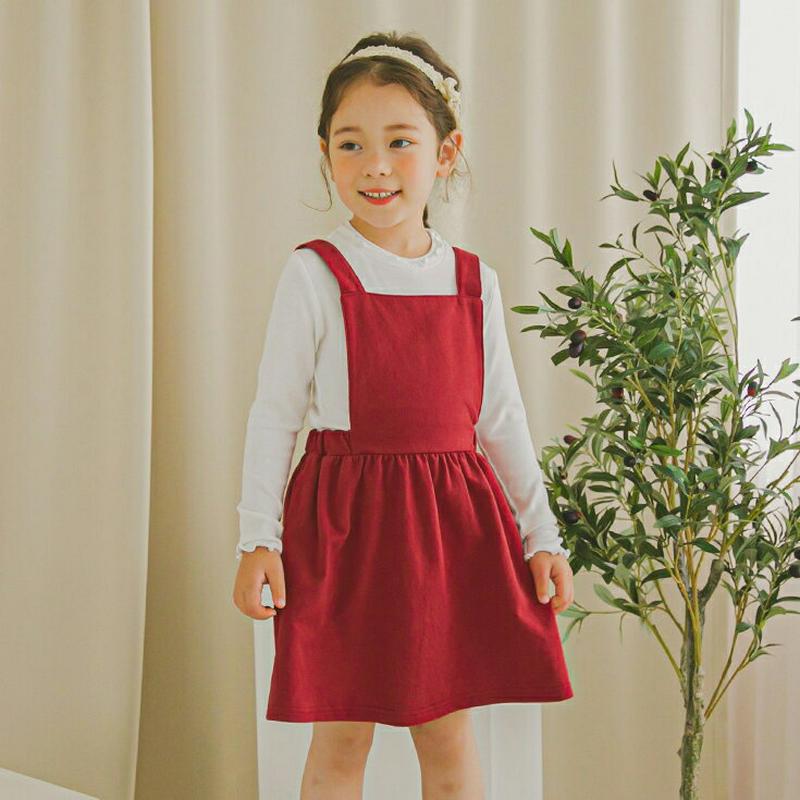 バッククロスストラップワンピース(レッド)・p006012 キッズ【3~8才】【ops】【ワンピース ミニ丈 ミニワンピース スリーブレス ストラップ バッククロス ガーリー シンプル かわいい 女の子 韓国 韓国子供服 子供 こども 子供服 こども服】【KIDS】