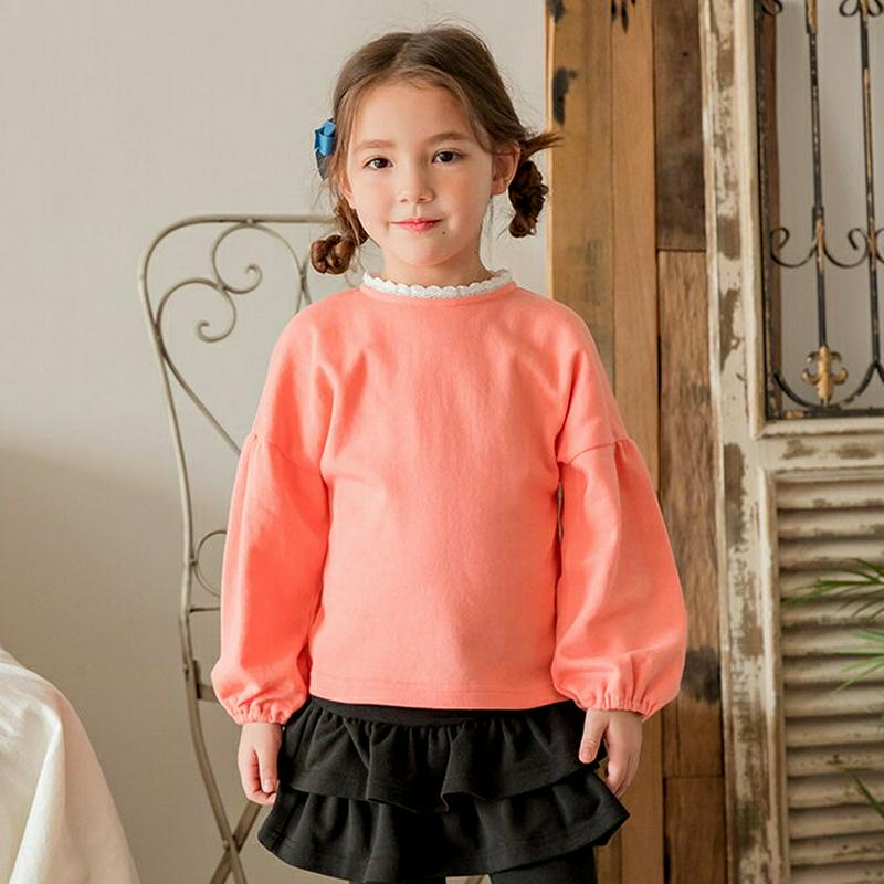 レースネックバルーンTシャツ・p005637 キッズ【3~8才】【tops】【トップス Tシャツ 長袖 バルーンスリーブ レース