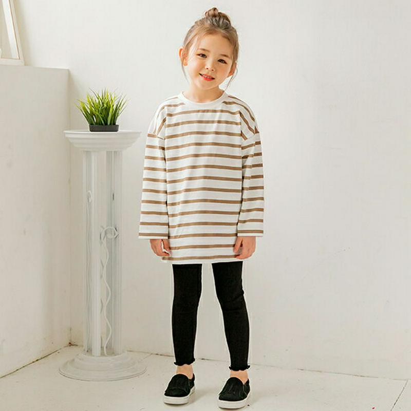 ボーダー上下SET(ベージュ/ブラック)・p005645 キッズ【3~8才】【set】【セットアップ セット setup Tシャ