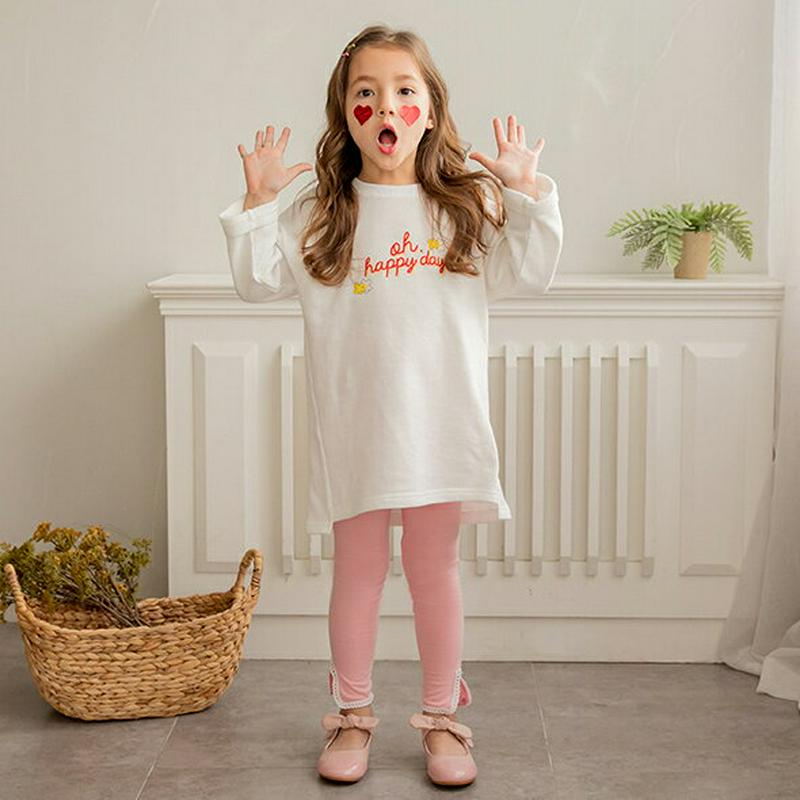 happy上下SET(ホワイト/ピンク)・p005650 キッズ【3~8才】【set】【セットアップ セット setup Tシャ