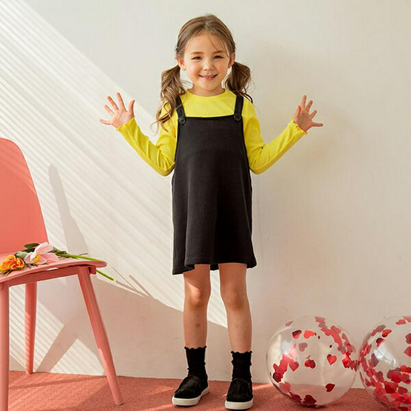 メロウヘムリブTシャツ(イエロー)・p005622 キッズ【3~8才】【tops】【トップス Tシャツ ロングスリーブ 長袖 ラ