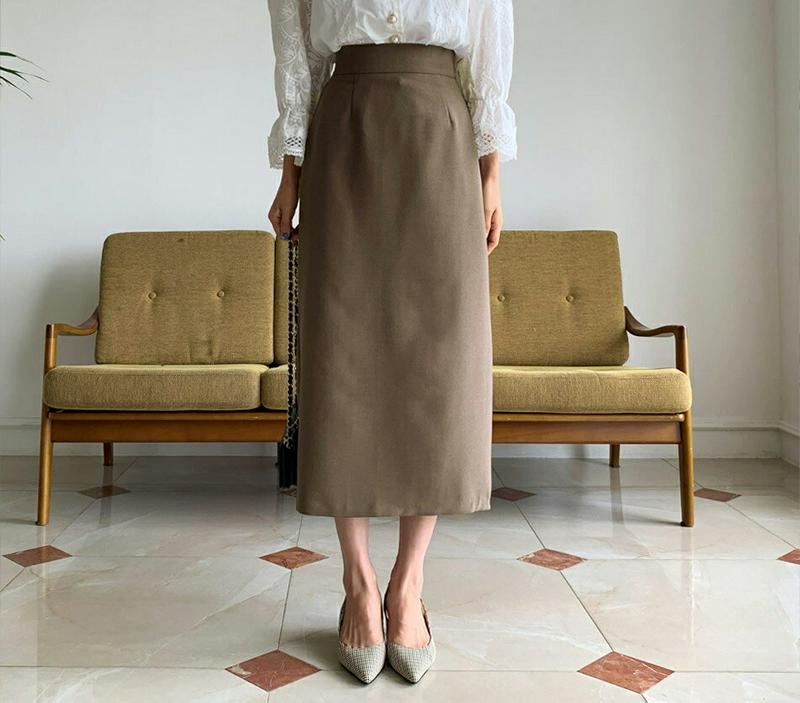 Hラインロングスカート・全3色・t61025 レディース【sk】【韓国 ファッション ボトムス スカート ロング丈 ロングスカー