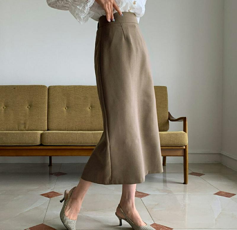 Hラインロングスカート・全3色・t61025 レディース【sk】【韓国 ファッション ボトムス スカート ロング丈 ロングスカー