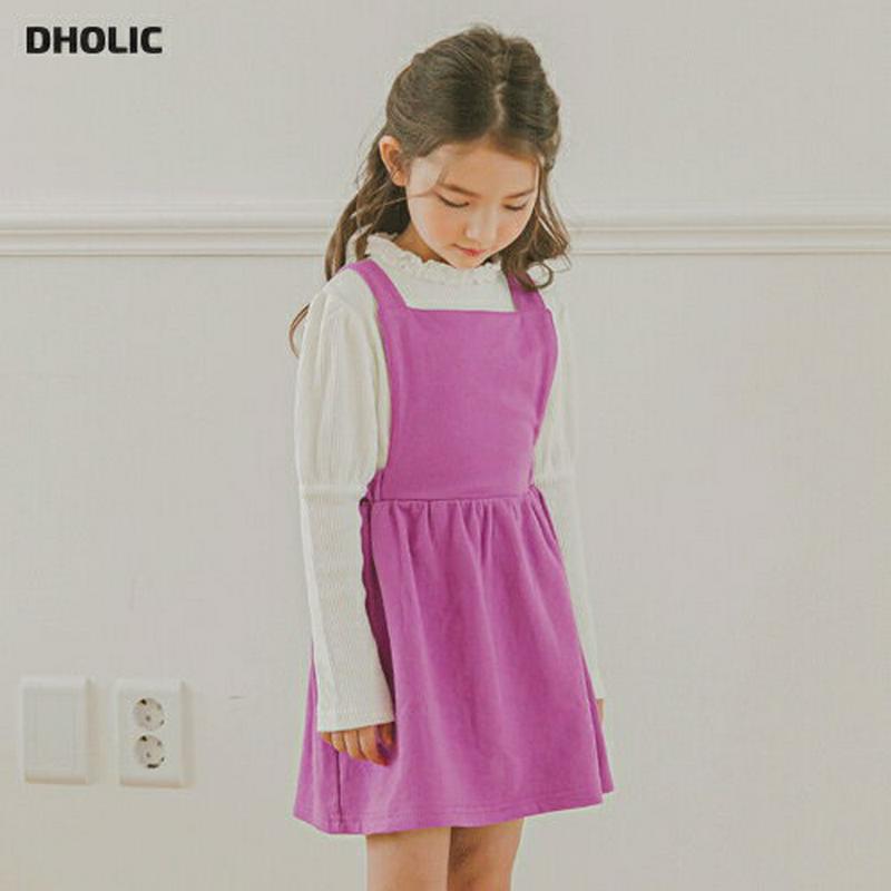 バッククロスストラップワンピース(パープル)・p006035 キッズ【3~8才】【ops】【ワンピース ミニ丈 ミニワンピース スリーブレス ストラップ バッククロス ガーリー シンプル かわいい 女の子 韓国 韓国子供服 子供 こども 子供服 こども服】【KIDS】