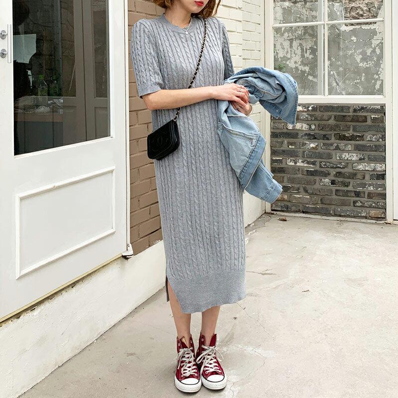 ツイストニットワンピース・全5色・t61044 レディース【ops】【韓国 ファッション ワンピース ロングワンピース ニット 