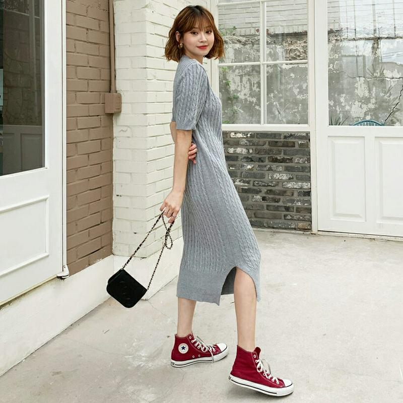 ツイストニットワンピース・全5色・t61044 レディース【ops】【韓国 ファッション ワンピース ロングワンピース ニット 