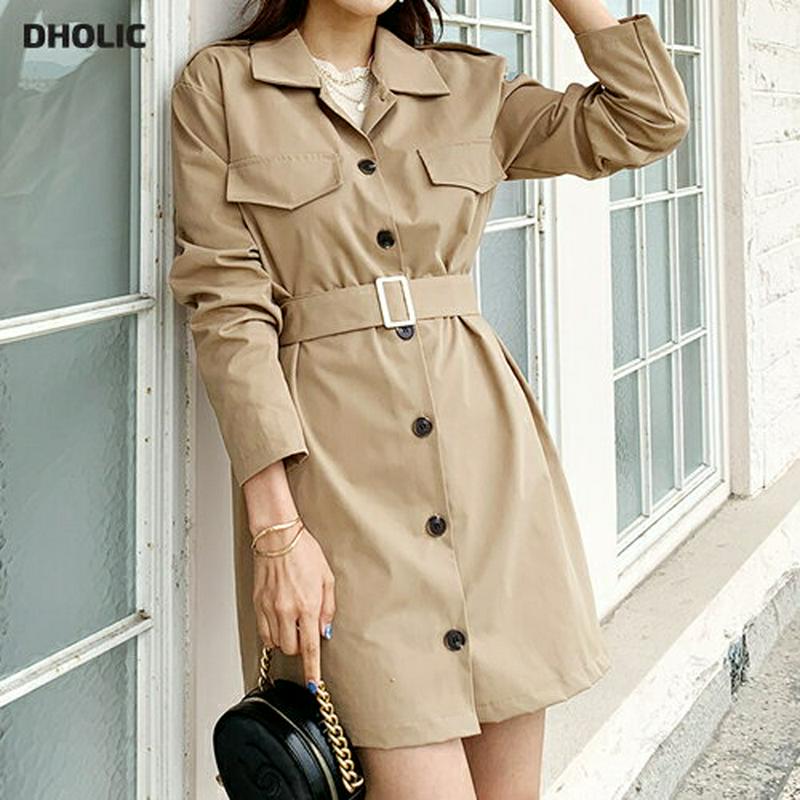 ベルト付シャツミニワンピース・全3色・t61021 レディース【ops】【韓国 ファッション ワンピース ショート丈 ミニ ミニ