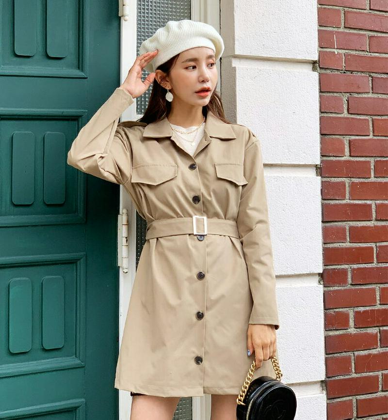 ベルト付シャツミニワンピース・全3色・t61021 レディース【ops】【韓国 ファッション ワンピース ショート丈 ミニ ミニ