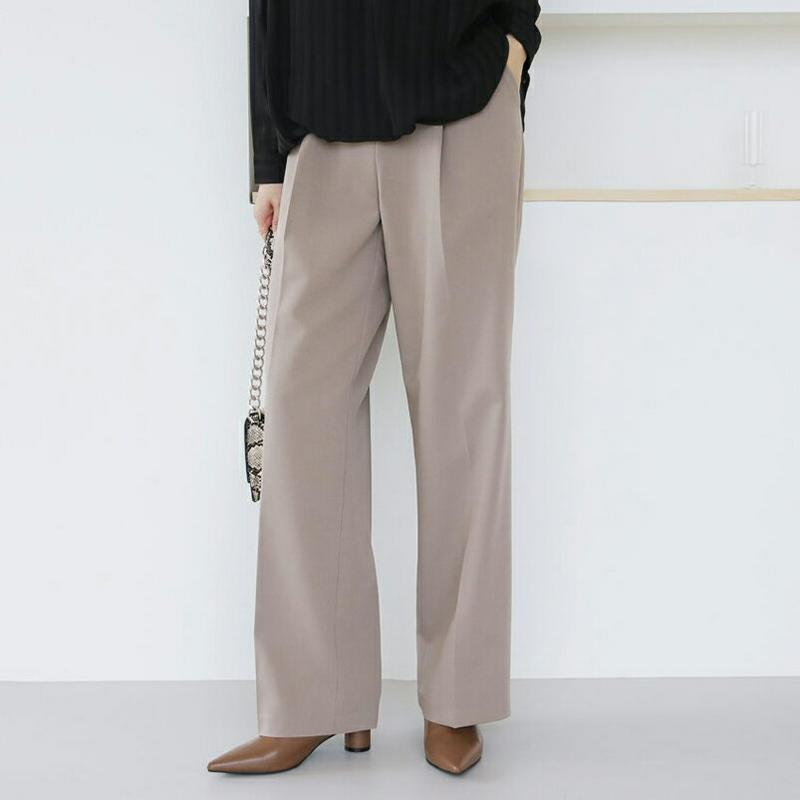 タックツーボタンパンツ・全3色・t63997 レディース【pt】【パンツ ズボン ロングパンツ ボトムス タック 単色 無地 シ