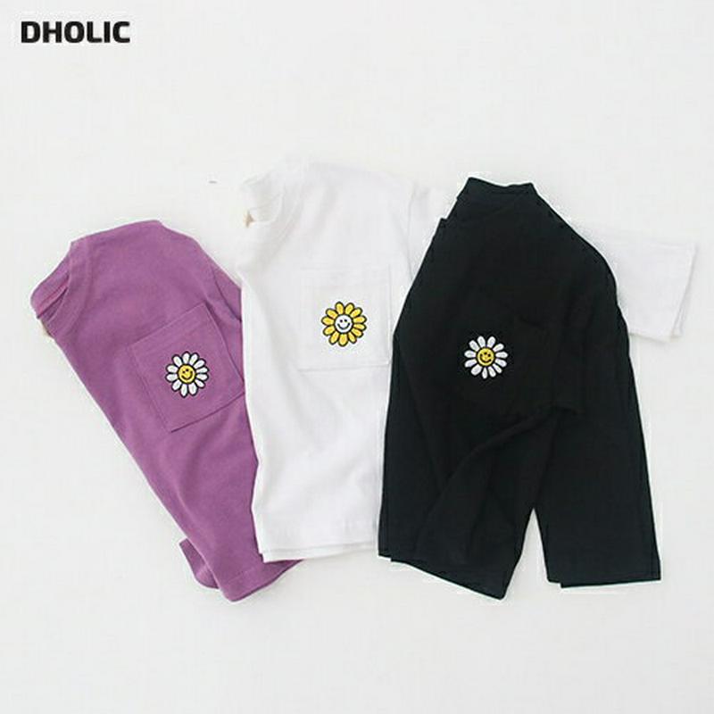 【新作10%OFF】スマイルデイジーTシャツ・u06183 キッズ【3~8才】【tops】【トップス Tシャツ 長袖 ロングスリ