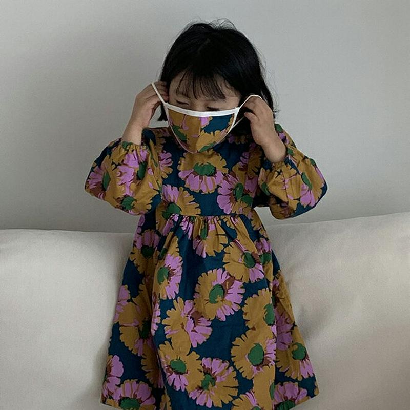 【新作10%OFF】2TYPEフラワーバルーン袖ワンピース・u06169 キッズ【3~8才】【ops】【ワンピース ロングワンピ