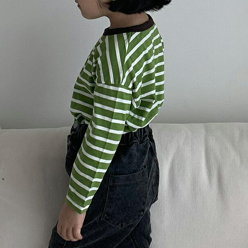 【新作10%OFF】サイドスリットボーダーTシャツ・u06190 キッズ【3~8才】【tops】【トップス Tシャツ 長袖 ロン