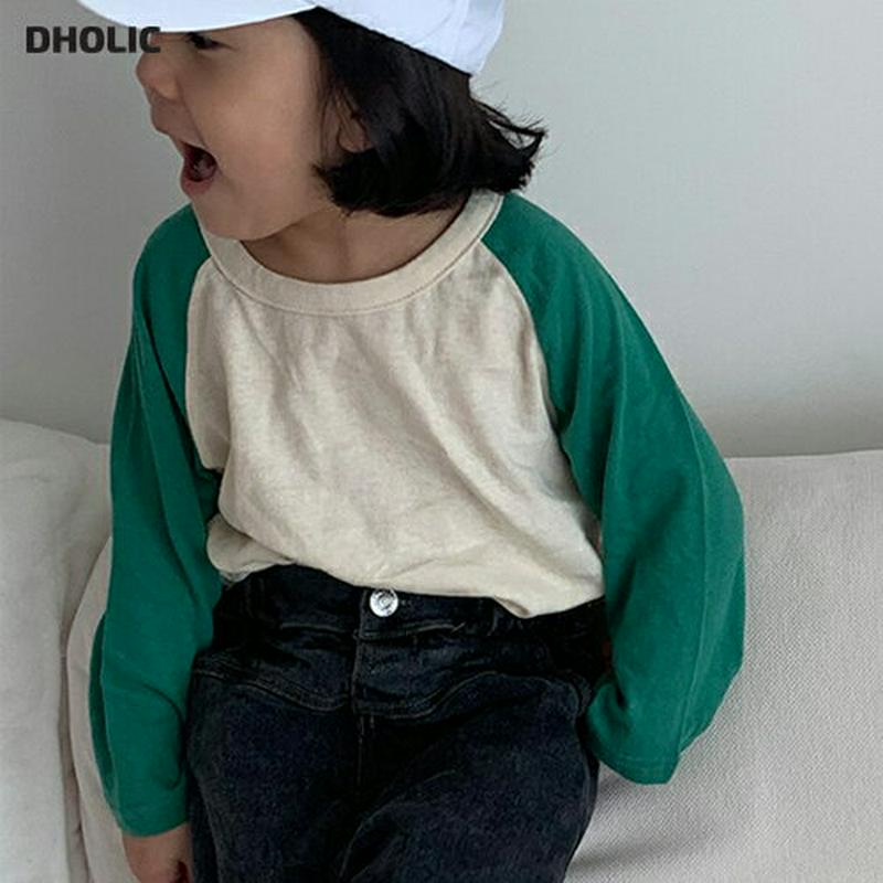 【新作10%OFF】ラグランロングスリーブTシャツ・u06180 キッズ【3~8才】【tops】【トップス Tシャツ 長袖 ロン