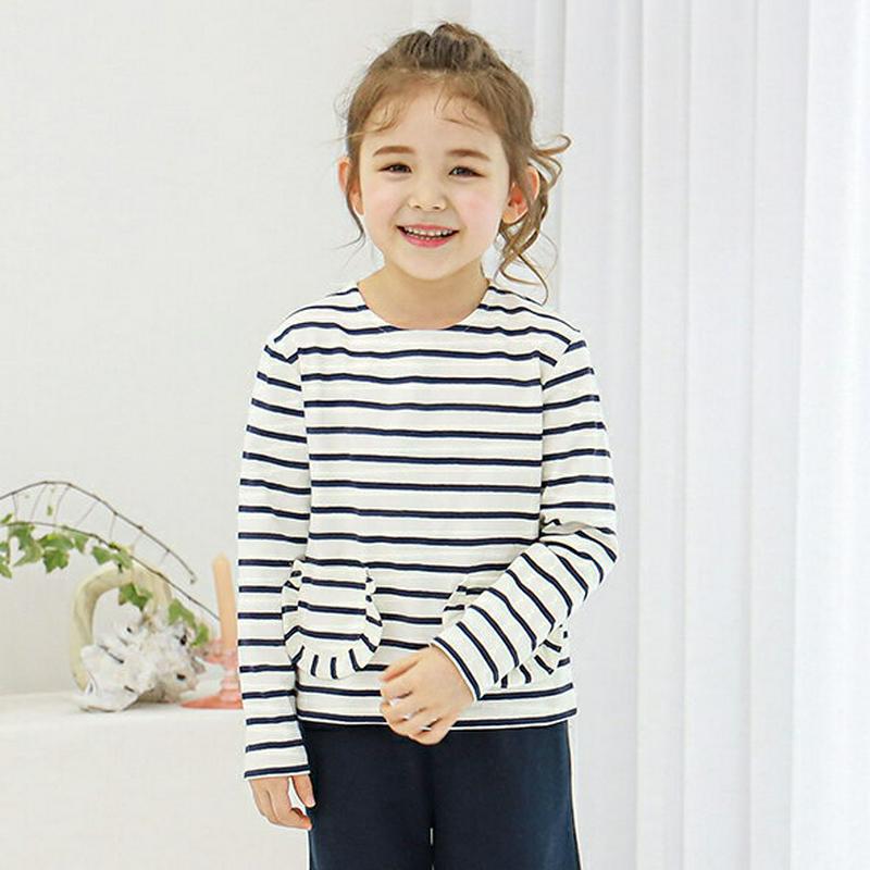【新作10%OFF】ポケットボーダーTシャツ・p005628 キッズ【3~8才】【tops】【トップス Tシャツ 長袖 ロングス
