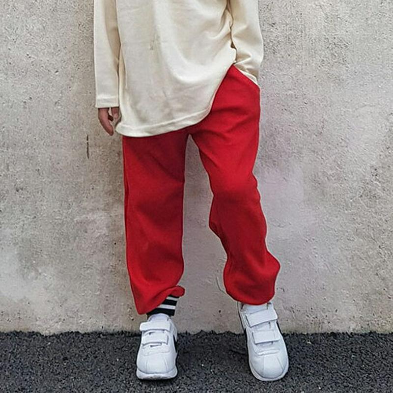 【新作10%OFF】配色ヘムスウェットパンツ・u06212 キッズ【3~8才】【pt】【ボトムス パンツ ズボン ロングパンツ 