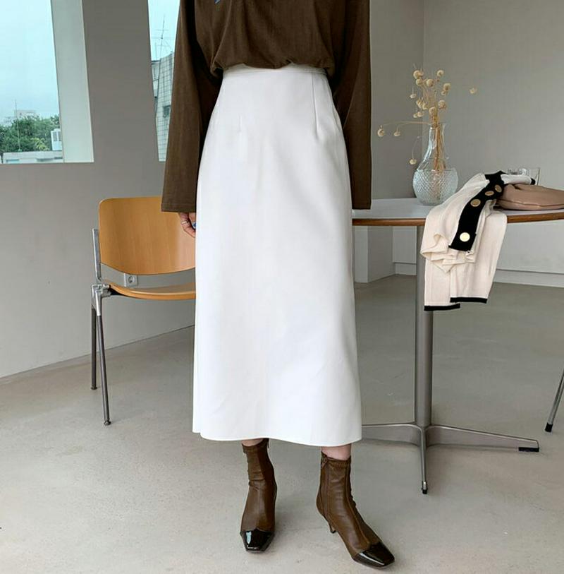 【新作10%OFF】レザー調Hラインスカート・全2色・t56841 レディース【sk】【韓国 ファッション ボトムス スカート 