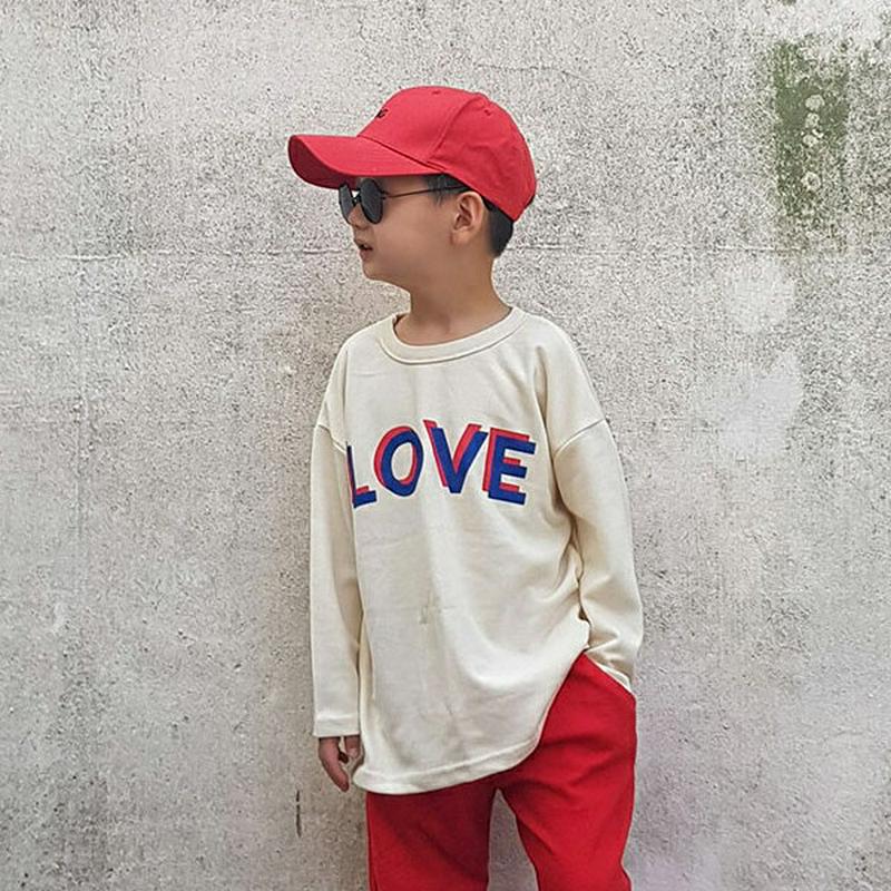 【新作10%OFF】LOVEプリントTシャツ・u06213 キッズ【3~8才】【tops】【トップス Tシャツ 長袖 ロングスリ