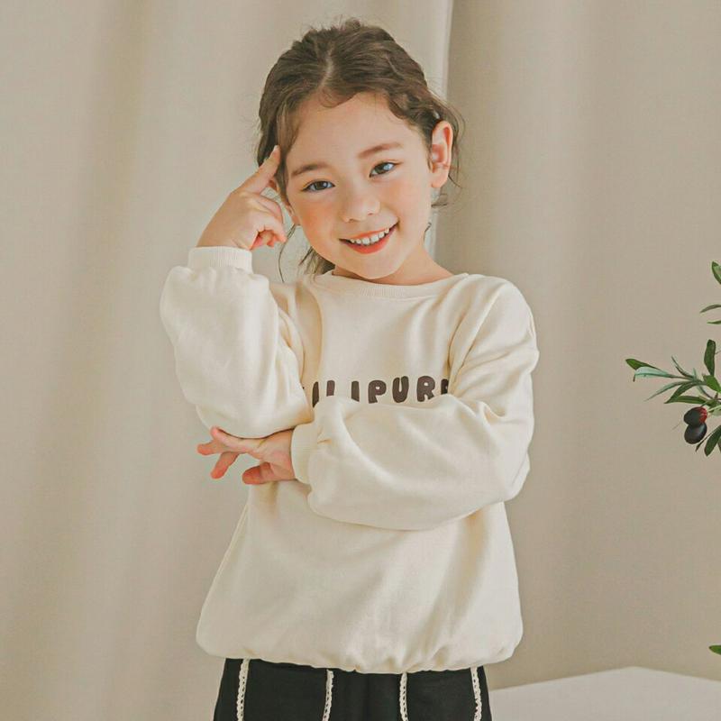 LILIPURRIスウェット(アイボリー)・p005747 キッズ【3~8才】【tops】【トップス スウェット 長袖 ラウンドネック レタリング ロゴ シンプル カジュアル ラフ 女の子 男の子 韓国 韓国子供服 子供 こども 子供服 こども服】【KIDS】