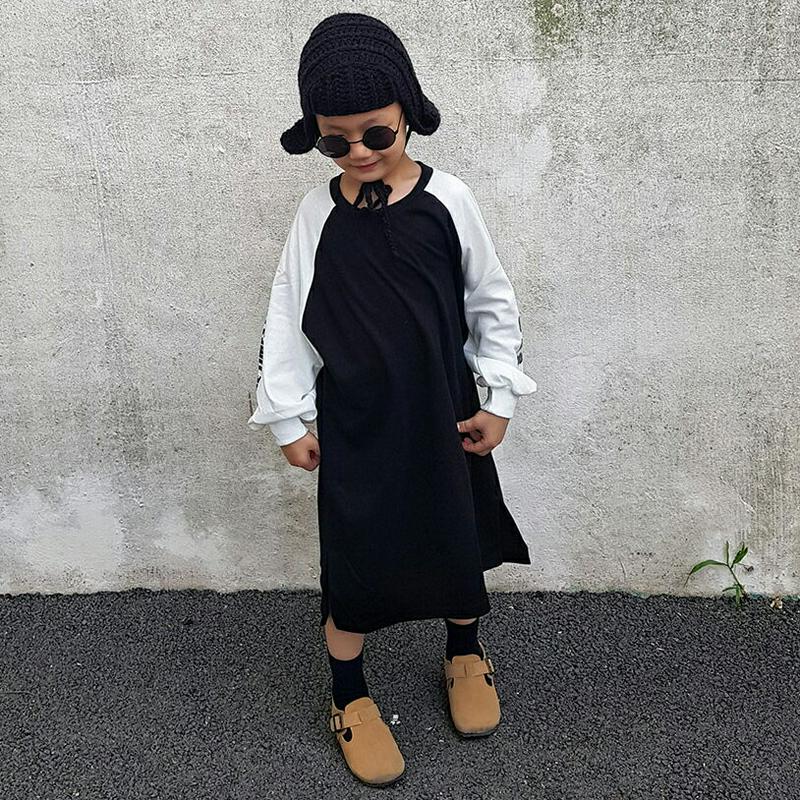 【新作10%OFF】英字スリーブラグランワンピース・u06218 キッズ【3~8才】【ops】【ワンピース ロングワンピース 長