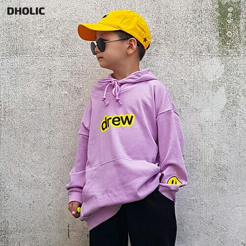 【新作10%OFF】drewスマイルフーディ・u06216 キッズ【3~8才】【tops】【トップス フーディ フード 長袖 d